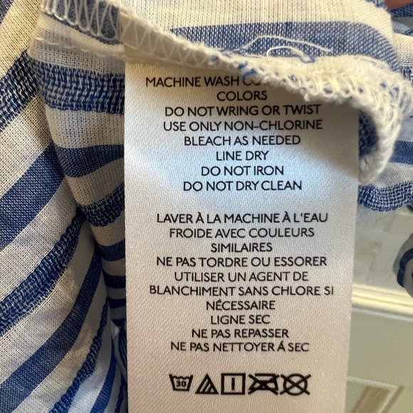 NWT new anthropologie Maeve sleeveless long tunic ruffle medium blue white - Picture 11 of 17